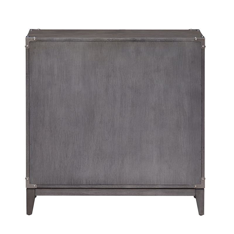 Pemberly Row Contemporary Wood Cabinet in Gray-Anthracite/Pewter