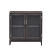 Pemberly Row Contemporary Wood Cabinet in Gray-Anthracite/Pewter