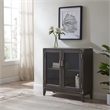 Pemberly Row Contemporary Wood Cabinet in Gray-Anthracite/Pewter