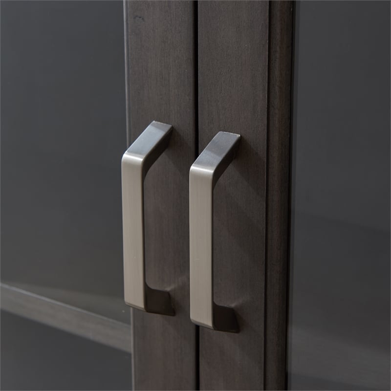 Pemberly Row Contemporary Wood Cabinet in Gray-Anthracite/Pewter