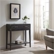 Pemberly Row One Drawer Wood Hall Stand with Shelf in Gray