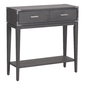 Pemberly Row One Drawer Wood Hall Stand with Shelf in Gray