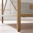 Pemberly Row Modern Metal and Wood Drawer End Table in White/Gold