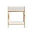 Pemberly Row Modern Metal and Wood Drawer End Table in White/Gold