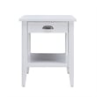 Pemberly Row Modern End Table with Drawer and Display Shelf-White