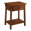 Pemberly Row Traditional Solid Wood End Table in Rust (Set of 2)