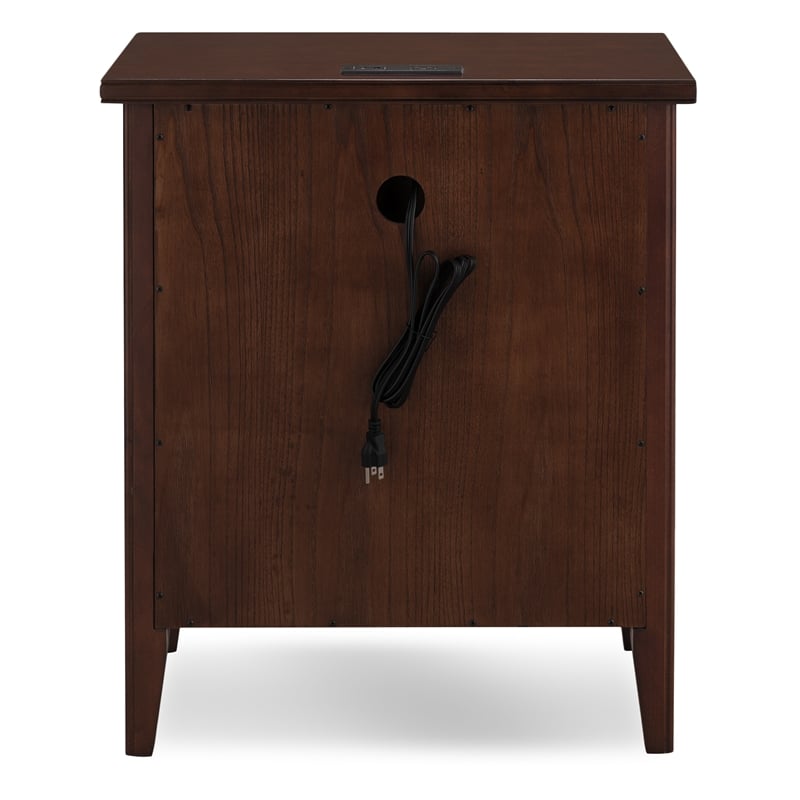 Pemberly Row Traditional Wood Nightstand in Chocolate (Set of 2)