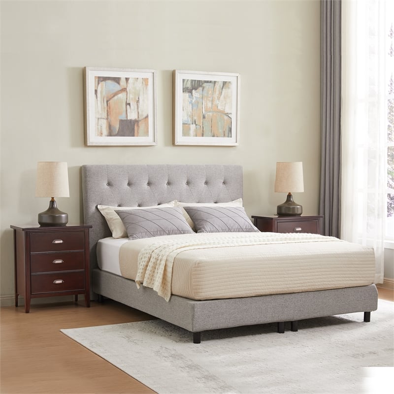 Pemberly Row Traditional Wood Nightstand in Chocolate (Set of 2)