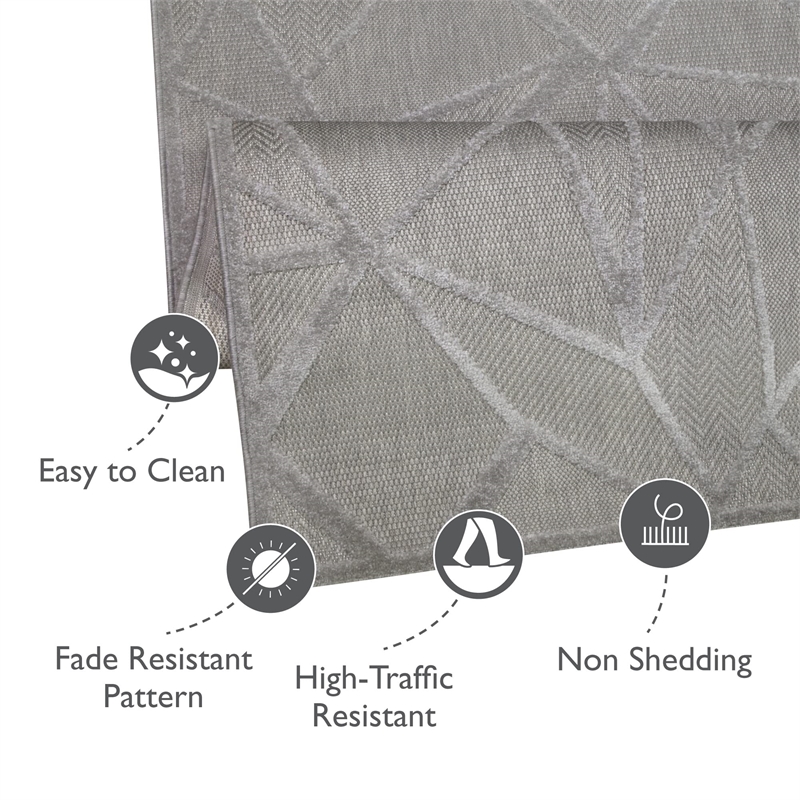 Pemberly Row Geometric Indoor Outdoor Area Rug Rectangle 6'7