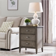 Pemberly Row Traditional Solid Hardwood Nightstand in Gray (Set of 2)