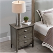 Pemberly Row Traditional Solid Hardwood Nightstand in Gray (Set of 2)