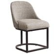 Pemberly Row Modern Metal Dining Chair in Gray/Espresso (Set of 2)