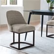 Pemberly Row Modern Metal Dining Chair in Gray/Espresso (Set of 2)
