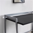 Pemberly Row Mixed Metal and Wood Desk in Black- Black/Nickel