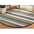 Pemberly Row Colorful Line Indoor Outdoor Area Rug Round 5'3