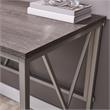 Pemberly Row Collapsible X Desk in Weathered Wood/Satin Nickel