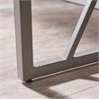 Pemberly Row Collapsible X Desk in Weathered Wood/Satin Nickel