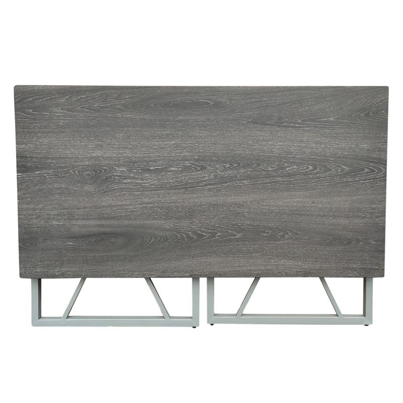 Pemberly Row Collapsible X Desk in Weathered Wood/Satin Nickel