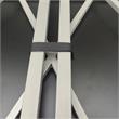 Pemberly Row Collapsible X Desk in Weathered Wood/Satin Nickel