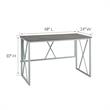 Pemberly Row Collapsible X Desk in Weathered Wood/Satin Nickel
