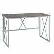 Pemberly Row Collapsible X Desk in Weathered Wood/Satin Nickel