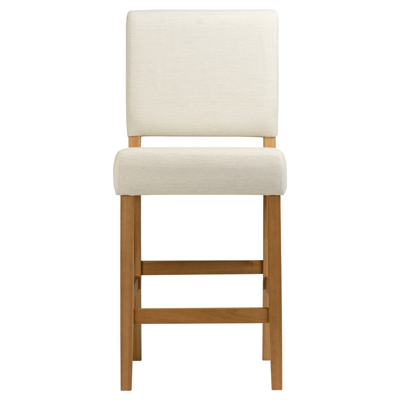 Pemberly Row Metal Counter Stool in Natural White Sand-Set of 4