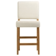 Pemberly Row Metal Counter Stool in Natural White Sand-Set of 4