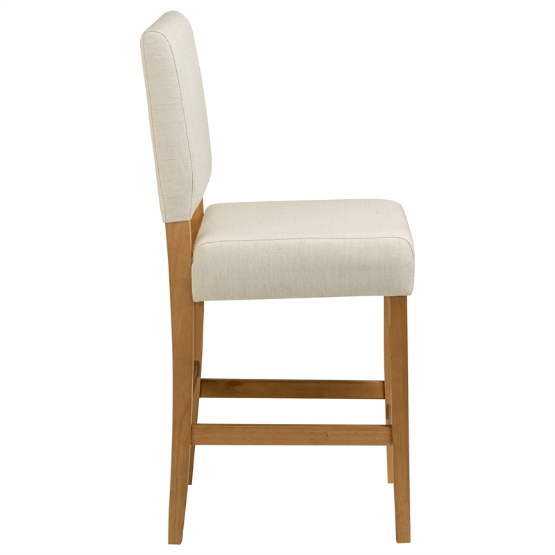 Pemberly Row Metal Counter Stool in Natural White Sand-Set of 4