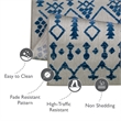 Pemberly Row Cusp Gray with Blue Indoor Outdoor Area Rug 7'10