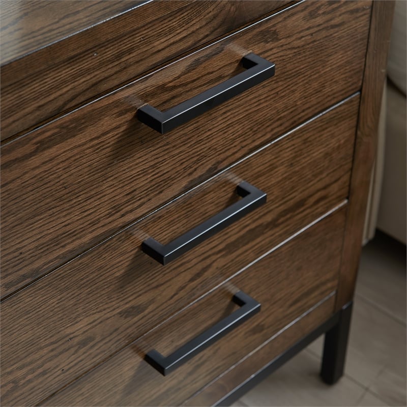 Pemberly Row 3-Drawer Wood Nightstand Table with AC/USB in Espresso
