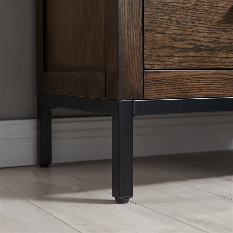 Pemberly Row 3-Drawer Wood Nightstand Table with AC/USB in Espresso