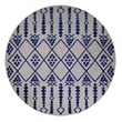 Pemberly Row Cusp Gray with Blue Indoor Outdoor Area Rug Round 5'3