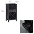 Pemberly Row Mini Bar Cabinet for Stemware and Bottle Storage-Black