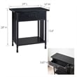 Pemberly Row Ironcraft One Drawer Nightstand Side Table - Black Wash