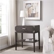 Pemberly Row Wood Drawer Nightstand Table with AC/USB Charger in Gray