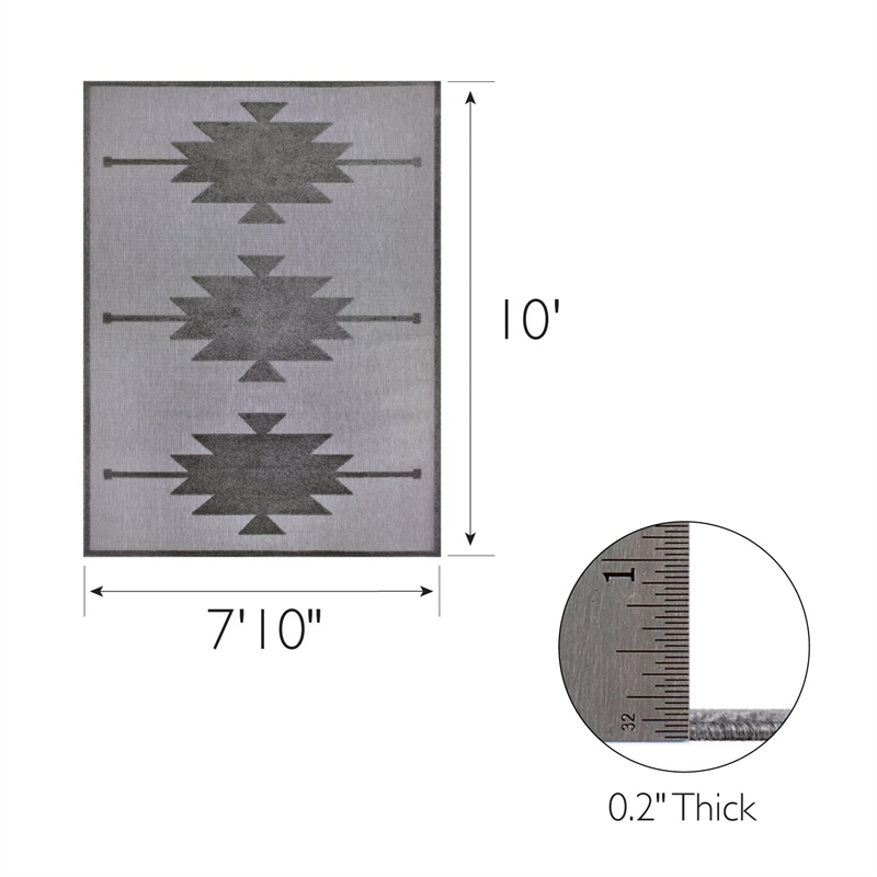 Pemberly Row Southwestern Indoor Outdoor Area Rug Rectangle 7'10