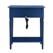 Pemberly Row Coastal Nightstand Side Table with AC/USB Charger-Navy Blue
