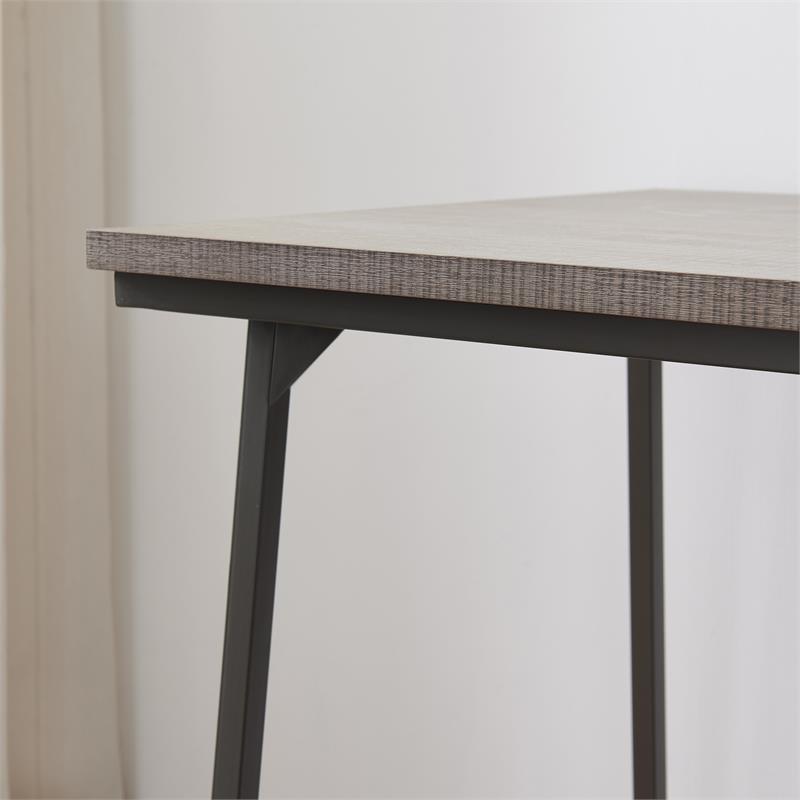 Pemberly Row Wood Reversible Stepped Tier Shelf Desk in Oak/Gunmetal Gray