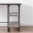 Pemberly Row Wood Reversible Stepped Tier Shelf Desk in Oak/Gunmetal Gray