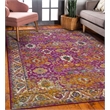 Pemberly Row Vintage Turkish Medallion Faded Fuchsia Area Rug 3'9