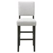 Pemberly Row Wood Upholstered Back Bar Stool Set in Gray Washed Blackbean