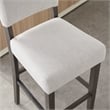 Pemberly Row Wood Upholstered Back Bar Stool Set in Gray Washed Blackbean