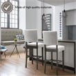 Pemberly Row Wood Upholstered Back Bar Stool Set in Gray Washed Blackbean