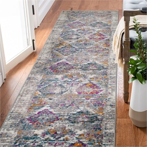 Pemberly Row Vintage Patchwork Boho Chic Faded Area Rug Runner 1'9&quot x 5'11&quot
