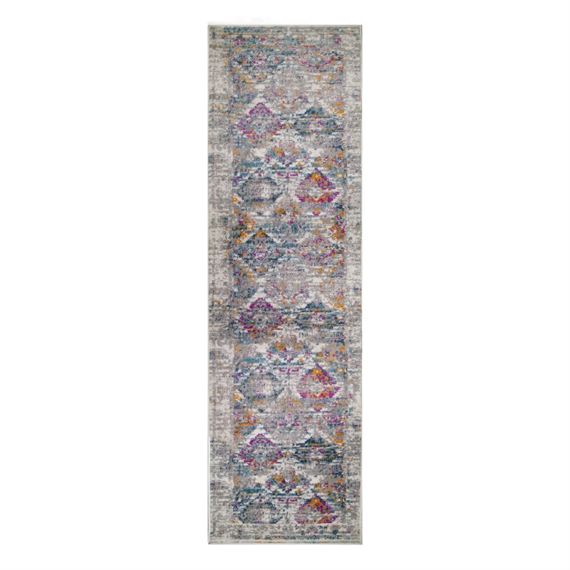 Pemberly Row Vintage Patchwork Boho Chic Faded Area Rug Runner 1'9
