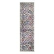 Pemberly Row Vintage Patchwork Boho Chic Faded Area Rug Runner 1'9