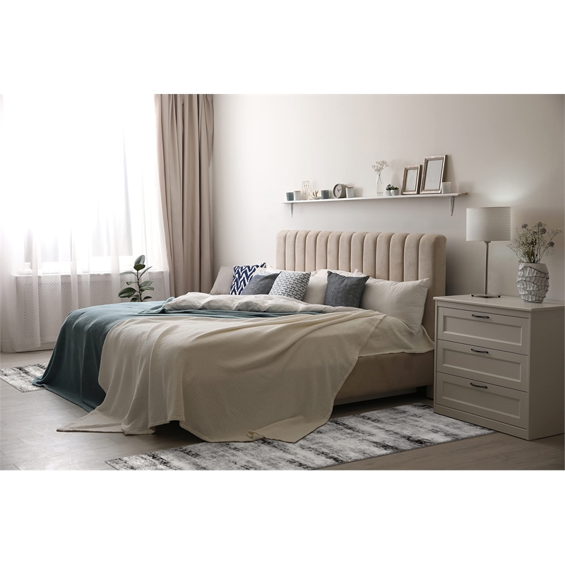 Pemberly Row Soft Shag Painterly Modern Rug Gray Area Rug Runner 2'2