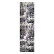 Pemberly Row Vintage Monochromatic Abstract Gray Area Rug Runner 1'9