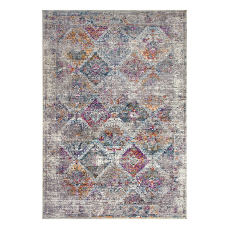 Pemberly Row Vintage Patchwork Boho Chic Faded Area Rug Rectangle 5'3