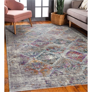 Pemberly Row Vintage Patchwork Boho Chic Faded Area Rug Rectangle 6'7&quot x 9'6&quot